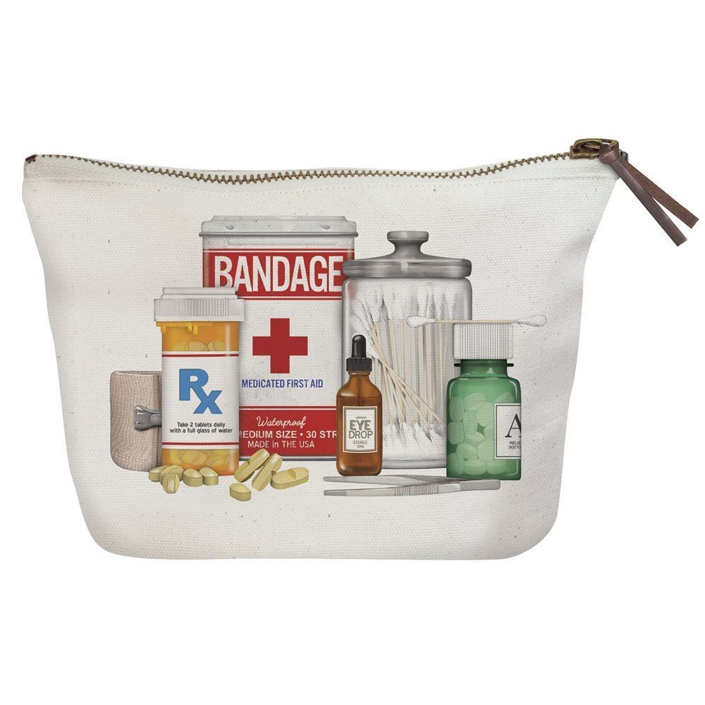 Mary-Lake Thompson Medicine Bottles Canvas Zipper Pouch - $21.99