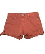 LOFT Womens Side Tie Shorts Size 27 / 4 Red Flat Front 3.5 In Inseam Str... - £11.68 GBP