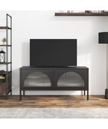 TV Cabinet Black 105x35x50 cm Glass and Steel - £98.62 GBP