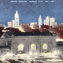 Union Station Kansas City Missouri Postcard Vintage Linen - £9.89 GBP