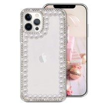 Compatible With Iphone 13 Pro Max Bling Diamond Pearl Case For Women Girls Luxur - £8.78 GBP