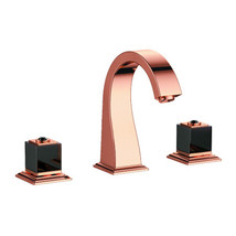 3 Holes Widespread Basin Lavatory sink Square Faucet Mixer Tap Rose Gold... - $345.51