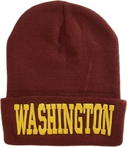 Washington City Name Adult Size Winter Knit Cuffed Beanie Hat (Burgundy/... - £14.30 GBP