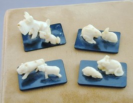 Vintage Celluloid Toy Charms Mounted Made In Japan Lion Rat Rabbit Scotty - £39.61 GBP