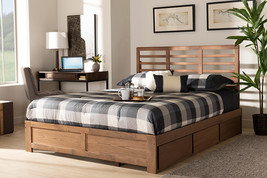 Elise Ash Walnut Brown Queen Size 3-Drawer Platform Storage Bed - $629.00