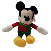 Disney Mickey Mouse Red Green Christmas 8&quot; Stuffed Animal Plush with Tag - $9.89