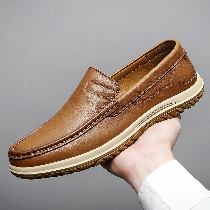 Men Shoes Genuine Leather Casual Shoes Business Formal Shoes Men Loafers - $96.52
