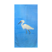 Betsy Drake Stalking Snowy Egret Beach Towel - £47.68 GBP
