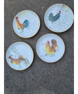 Set of 4 Rooster Plates Williams Sonoma 9 Inch - £24.95 GBP