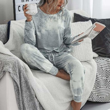 Tie-Dye Round Neck Top &amp; Pants Comfy Set - £36.31 GBP