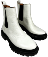 Lucky Brand womens 7M Ellerey White Leather Pull-on Lug Sole Chelsea Boo... - €31,60 EUR
