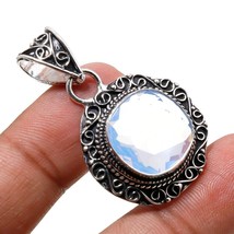 White Milky Opal Vintage Style Gemstone Handmade Pendant Jewelry 1.80" SA 2017 - $4.99