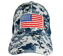 Navy Digital Camo  American Flag Baseball Hat Cap Hat Mesh Back Patriotic - £19.54 GBP