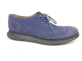 Cole Haan Lunarlon Lunargrand Size 8 M Mens Suede Wingtip Dress Shoes Blue - $39.95