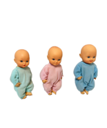 Vintage Vinyl Triplet Baby Dolls with Sleeper 2 Boys 1 Girl Blue Eyes 6.... - £14.54 GBP