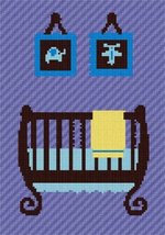 Pepita needlepoint canvas: Baby Boy Crib, 7&quot; x 10&quot; - £39.08 GBP+