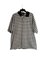 Men’s Avirex Black Gray White Striped Casual Polo Size 2XL - £14.62 GBP