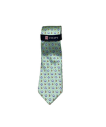 Chaps Mens Tie Mint With Fish &amp; Marine Plants 100% Silk 59&quot;L X 3.5&quot;W Career - $20.36