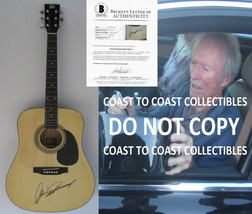 Clint Eastwood signed acoustic guitar Honkytonk man exact proof Beckett COA