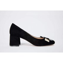 The Olney Black Suede Leather Block Heel Pump Women Shoe image 3