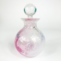 Art Glass Pink White Speckles Swirl Perfume Bottle - £19.77 GBP