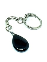 Obsidian Crystal Gemstone Keyring Protection Stone Genuine Apache Tear Gift - £4.49 GBP