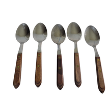 Town &amp; Country Tablespoon 5 Piece Set Washington Forge Stainless Wood Ha... - £11.71 GBP