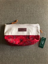 NWT LL BEAN Boat &amp; Tote Small Canvas Zip Pouch Red Bandana - $12.99