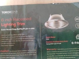 Torch Star Recessed Can Light Trim w Satin Nickel Metal Step Baffle 6 Pa... - £31.10 GBP