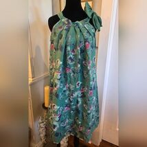 BELLAMBRA Art To Wear Abstract Floral 100% Linen Halter-style Dress Size... - $44.55