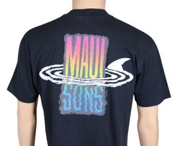 Vtg 80s Maui &amp; Sons Shark Fin T-SHIRT Lrg Stedman Super Hi-Cru Made In Usa Surf - £56.97 GBP