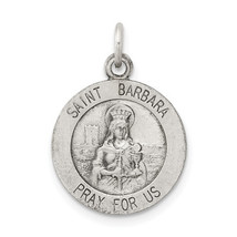 Silver Antiqued Saint Barbara Medal QC3583 - $38.95