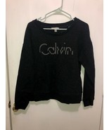 Calvin Klein Women&#39;s SZ XL Speckled Pullover Sweatshirt Black Fleece Lined - €13,85 EUR