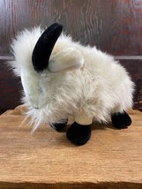 1988 Sugar Loaf Plush Mountain Goat White Fuzzy Goat Ram Black Horns Feet Plush - £15.45 GBP