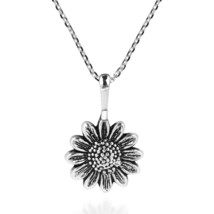 Enchanting Sunflower .925 Sterling Silver Necklace - £15.75 GBP