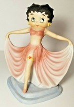 Vandor Betty Boop Porcelain Bisque Figurine Votive Candle Holder 1981 Pink Dress - £23.34 GBP