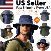 Wide Brim Sun Hat UV Protection Bucket Cap for Hiking Camping Fishing Safari Men - £10.20 GBP+