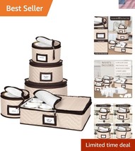 Durable 5-Piece Quilted Dish Organizer Set with Easy View Windows for Di... - €38,83 EUR