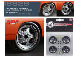 Street Fighter Mag Wheel Tire Set of 4 Pcs from 1970 Plymouth RoadRunner... - £24.58 GBP