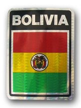 AES Bolivia Country Flag Reflective Decal Bumper Sticker - £2.72 GBP