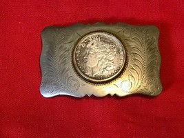 1878 United States Morgan Silver Dollar Belt Buckle Comstock Silversmith German - £255.83 GBP