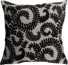 Pillow Decor - Brackendale Ferns Black Throw Pillow  - SKU: SD1-0001-05-22 - £48.03 GBP