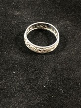 Henry Wexel Or Romega Sterling Silver Band Ring Flower Scroll Sz 6 CUT-OUT - £23.73 GBP