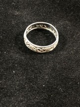 HENRY WEXEL or ROMEGA STERLING SILVER BAND RING FLOWER SCROLL sz 6 CUT-OUT - £23.66 GBP