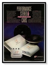 Sansui Performance Car Stereo Print Ad Vintage 1989 Magazine Advertisement - £7.63 GBP