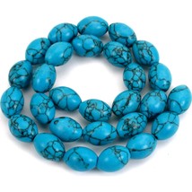 Turquoise Matrix Synthetic Rice Beads 14mm 1 Strand - $8.72