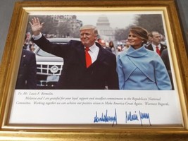 Donald Trump Melania Trump Inaugural Parade Walk Framed Signed PIcture 2017 - £109.26 GBP