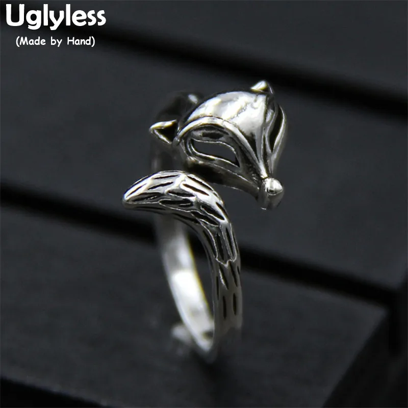 Uglyless Real 925  Silver Women LOVE God  Finger Rings Thai Silver Handmade Carv - $36.43