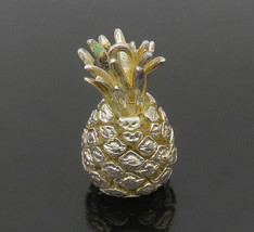 925 Sterling Silver - Vintage Shiny Heavy Pineapple Fruit Pendant - PT16921 - $107.54