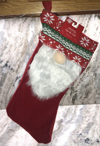 Gnome Christmas Stocking 18” Red/Multicolor-Brand New-SHIPS SAME BUSINES... - $12.75